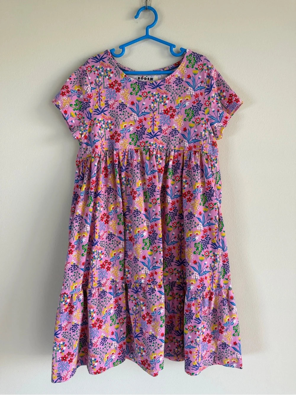 Mini Boden Ariel Twirly Jersey Dress Meadowsweet Pink Garden Floral 10-11Y